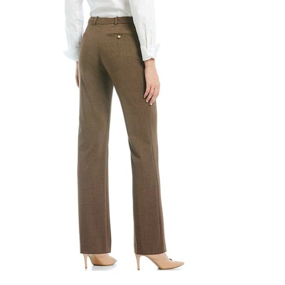 Calvin Klein Mid Rise Modern Fit Straight Leg Pants in Heather Taupe - Picture 2 of 7